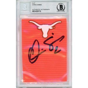Chris Simms Signed Texas Longhorns Football Pylon Piece Beckett Slab Autographed